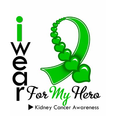 I Wear Kidney Cancer Ribbon For My Hero (*Green) t shirt