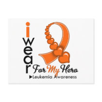 I Wear Leukemia Ribbon For My Hero postcards