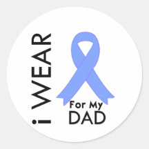 I Wear Light Blue For My Dad - Prostate Cancer Round Stickers