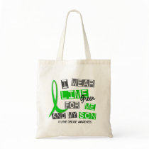 I Wear Lime Green 37 Me and My Son Lyme Disease Canvas Bags