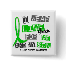 I Wear Lime Green 37 Me and My Son Lyme Disease Pins