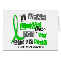 I Wear Lime Green 37 Me and My Son Lyme Disease Greeting Cards