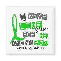 I Wear Lime Green 37 Me and My Son Lyme Disease Magnet