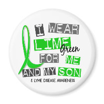 I Wear Lime Green 37 Me and My Son Lyme Disease Fridge Magnet