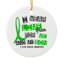 I Wear Lime Green 37 Me and My Son Lyme Disease Christmas Ornaments
