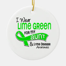 I Wear Lime Green 42 Aunt Lyme Disease Christmas Ornaments