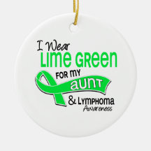 I Wear Lime Green 42 Aunt Lymphoma Christmas Ornaments