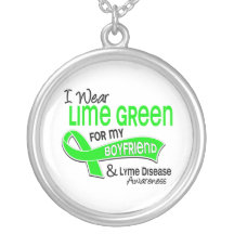 I Wear Lime Green 42 Boyfriend Lyme Disease Pendants