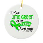 I Wear Lime Green 42 Cousin Lyme Disease Christmas Ornament