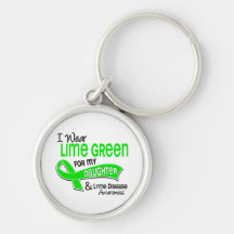 I Wear Lime Green 42 Daughter Lyme Disease Key Chains