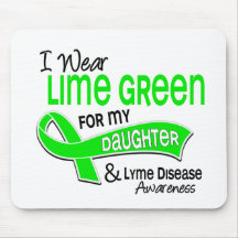 I Wear Lime Green 42 Daughter Lyme Disease Mouse Pads