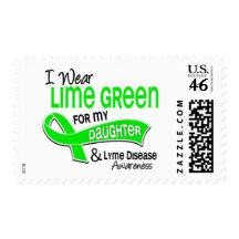 I Wear Lime Green 42 Daughter Lyme Disease Postage