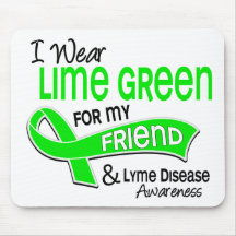 I Wear Lime Green 42 Friend Lyme Disease Mousepads