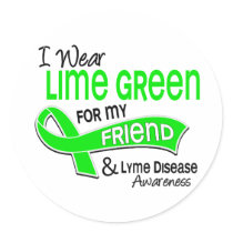 I Wear Lime Green 42 Friend Lyme Disease Stickers