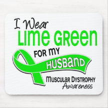I Wear Lime Green 42 Husband Muscular Dystrophy Mousepads