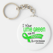 I Wear Lime Green 42 Mommy Lyme Disease Keychain