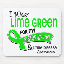 I Wear Lime Green 42 Sister-In-Law Lyme Disease Mousepad