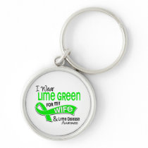 I Wear Lime Green 42 Wife Lyme Disease Key Chain