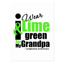 I Wear Lime Green For My Grandpa Postcard