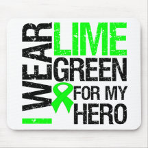 I Wear Lime Green For My Hero - Lymphoma Mousepad