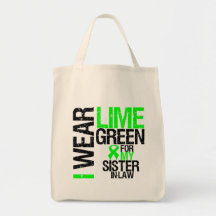 I Wear Lime Green For My Sister-in-Law Lymphoma Canvas Bags