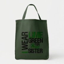 I Wear Lime Green For My Sister Lymphoma Canvas Bags