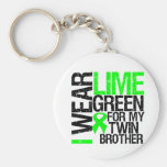 I Wear Lime Green For My Twin Brother Lymphoma Key Chain