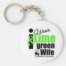 I Wear Lime Green For My Wife Keychains