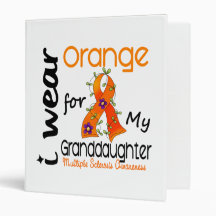 I Wear Orange 43 Granddaughter MS Multiple Scleros Vinyl Binder