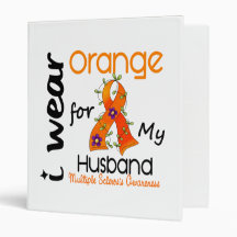 I Wear Orange 43 Husband MS Multiple Sclerosis Vinyl Binder