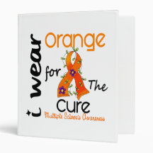 I Wear Orange For Cure 43 MS Multiple Sclerosis 3 Ring Binders