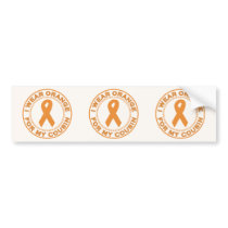 I Wear Orange For My Cousin bumper stickers