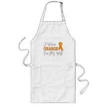 I Wear Orange For My Wife (Orange Ribbon) Aprons