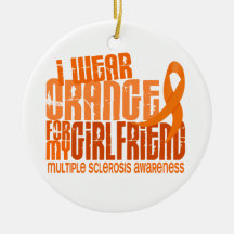 I Wear Orange Girlfriend 6.4 MS Multiple Sclerosis Christmas Tree Ornament