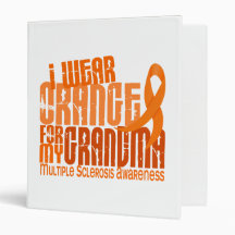 I Wear Orange Grandma 6.4 Multiple Sclerosis MS 3 Ring Binder