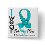 I Wear Ovarian Cancer Ribbon For My Hero T-Shirts buttons