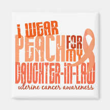 I Wear Peach Daughter-In-Law 6.4 Uterine Cancer Magnet