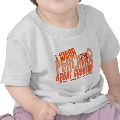 I Wear Peach For Great Grandma 6.4 Uterine Cancer Tee Shirts