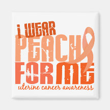 I Wear Peach For Me 6.4 Uterine Cancer Magnets
