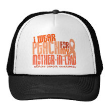 I Wear Peach For Mother-In-Law 6.4 Uterine Cancer Hat