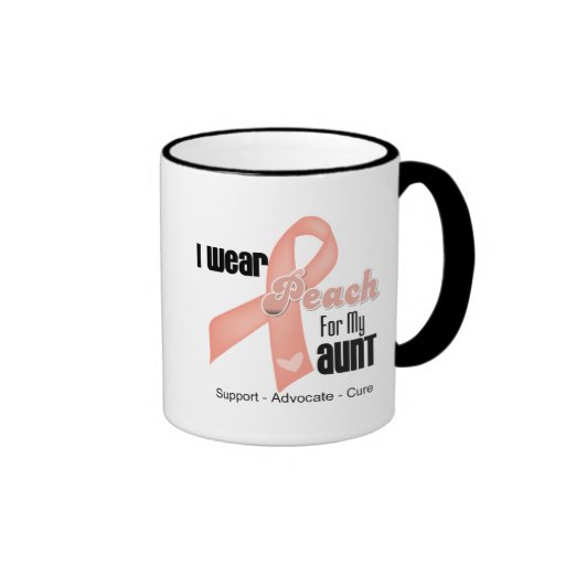I Wear Peach For My Aunt - Uterine Cancer Coffee Mugs
