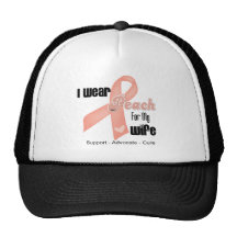 I Wear Peach For My Wife - Uterine Cancer Trucker Hats