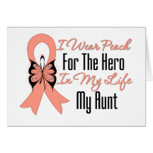 I Wear Peach For The Hero in My Life...My Aunt Greeting Cards