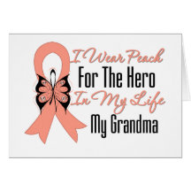 I Wear Peach For The Hero in My Life...My Grandma Greeting Card