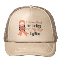 I Wear Peach For The Hero in My Life...My Mom Mesh Hats