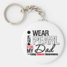 I Wear Pearl Ribbon For My Dad Key Chain