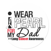 I Wear Pearl Ribbon For My Dad stickers by cancerapparel I Wear Pearl Ribbon For My Dad stickers
