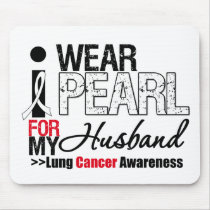 I Wear Pearl Ribbon For My Husband mousepads by cancerapparel I Wear Pearl Ribbon For My Husband mousepads