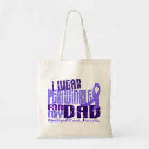 I Wear Periwinkle For My Dad 6.4 Esophageal Cancer Canvas Bag