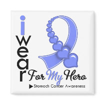 I Wear Periwinkle Ribbon For My Hero magnets by cancerapparel I Wear Periwinkle Ribbon For My Hero magnets